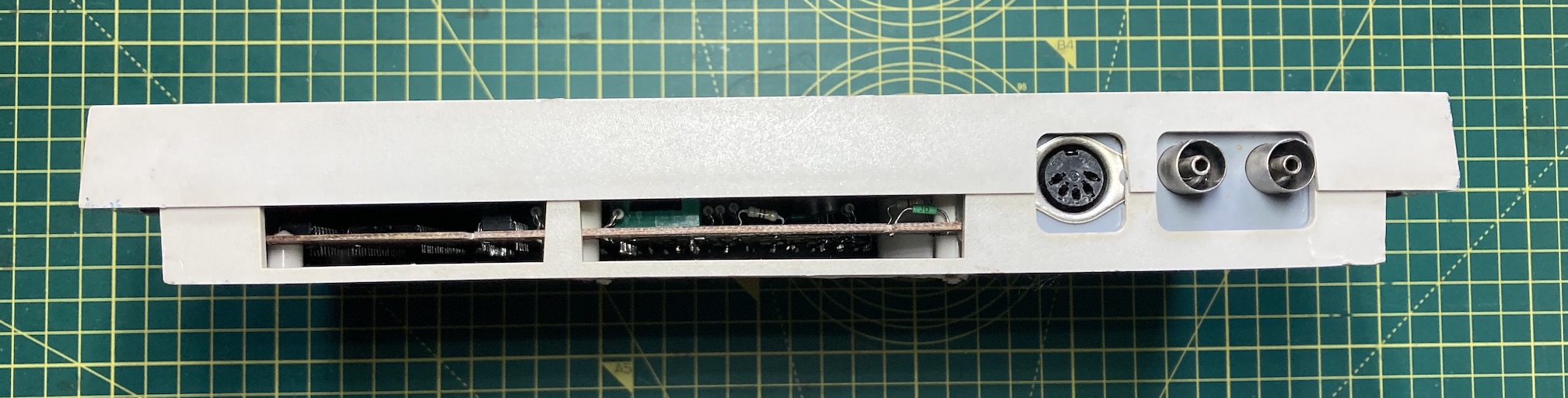 Expansion connectors, power and cassette port, and video out