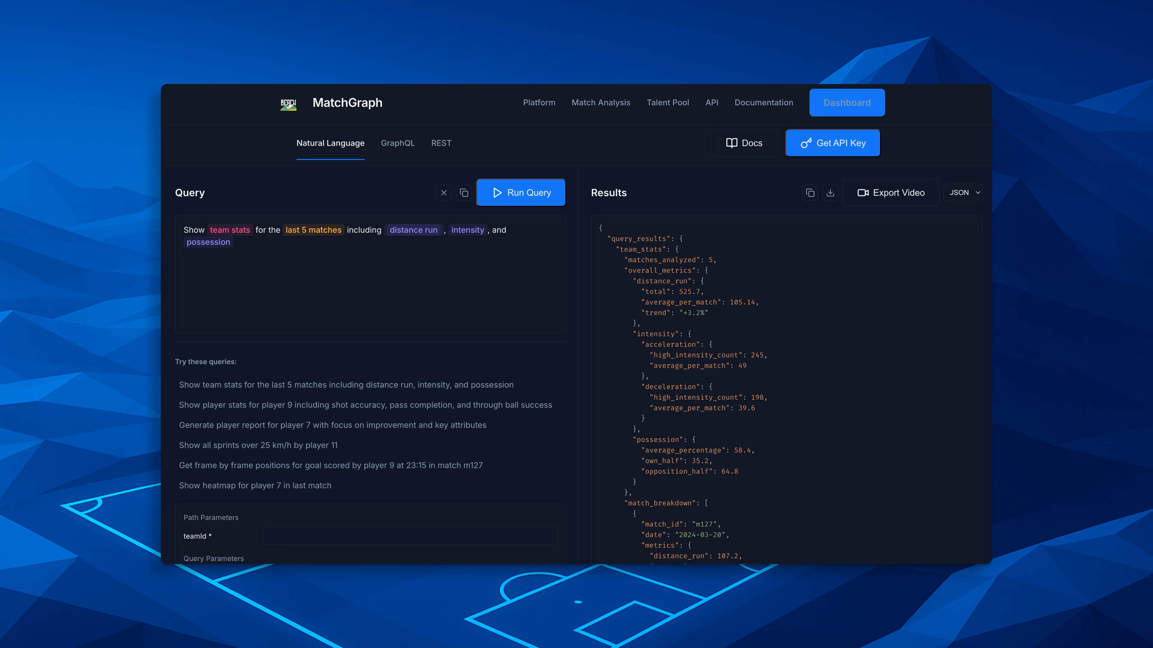 MatchGraph analytics