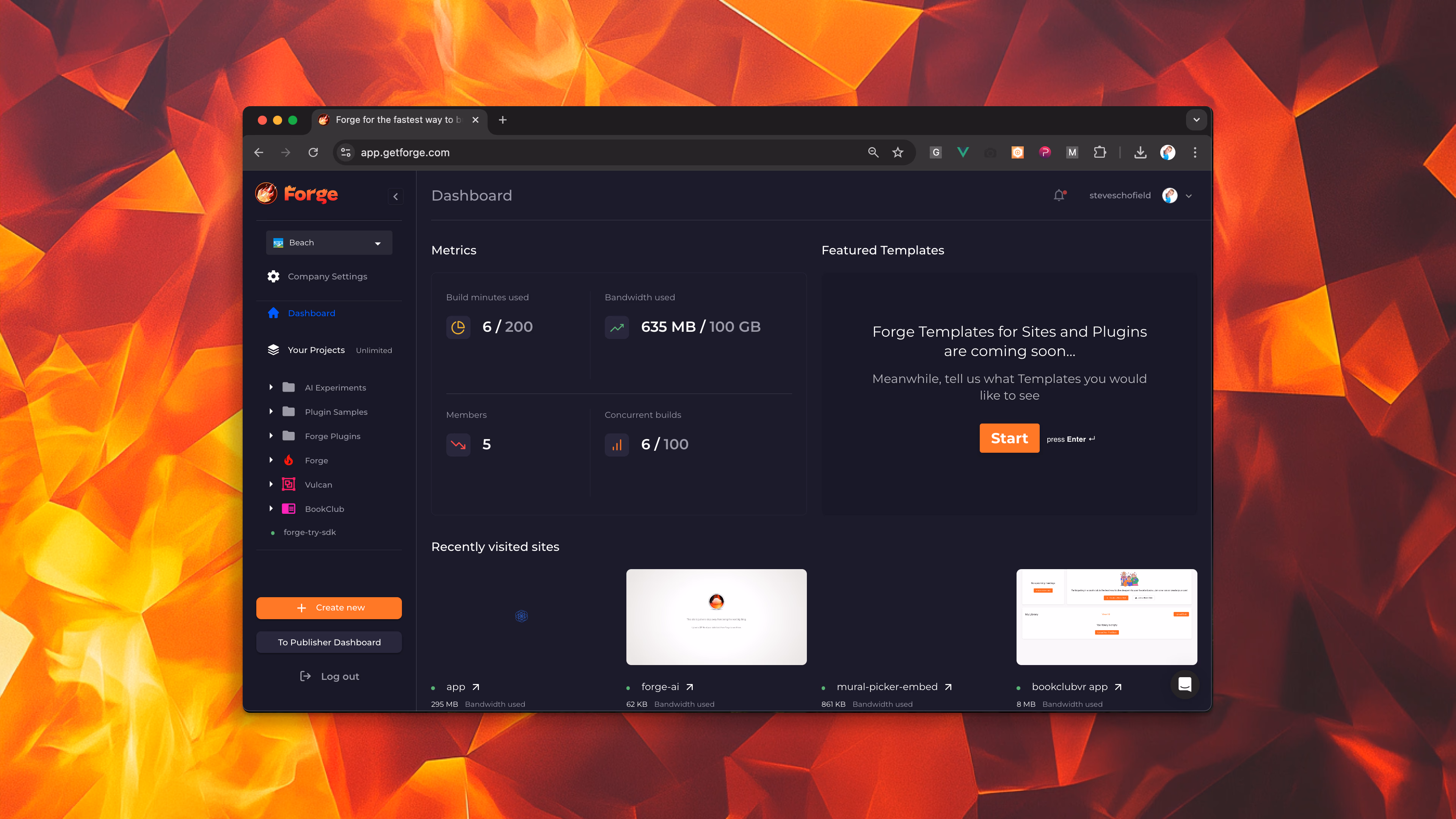 Forge interface