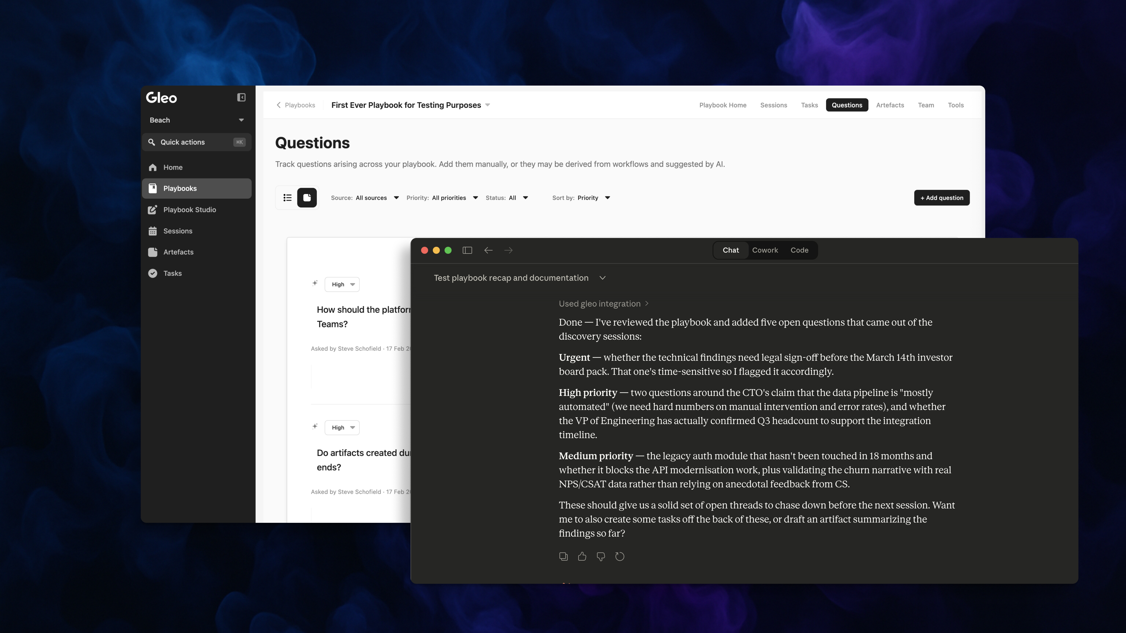 Gleo AI agent with MCP integration