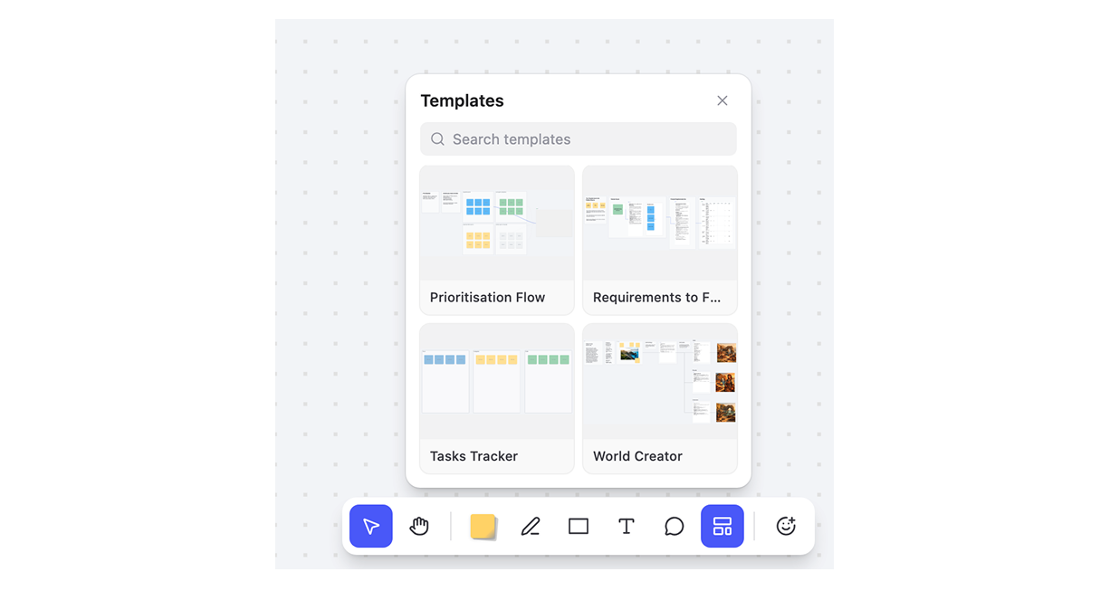 Canvas object template catalog with admin approval workflow