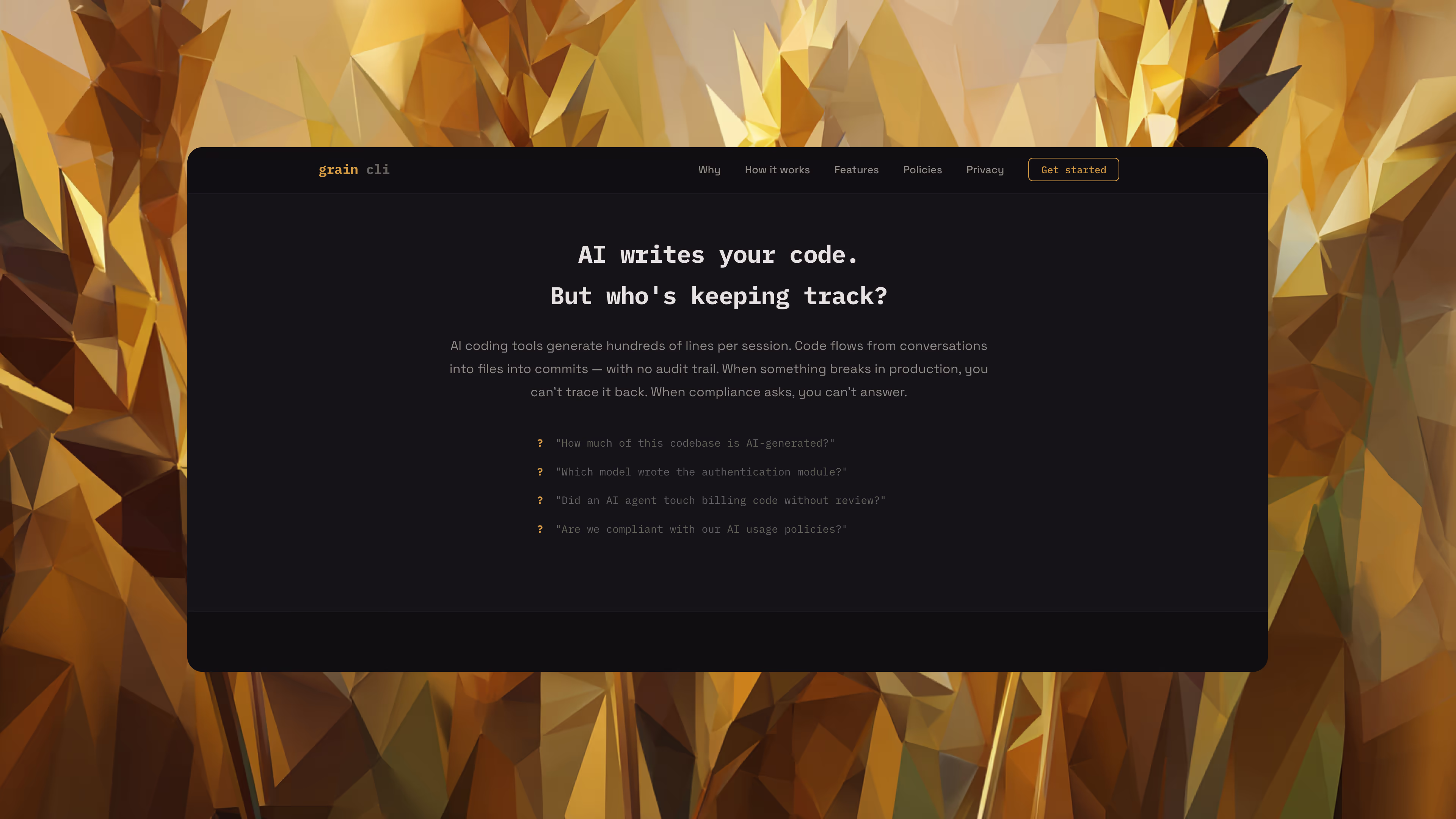 Grain CLI privacy first