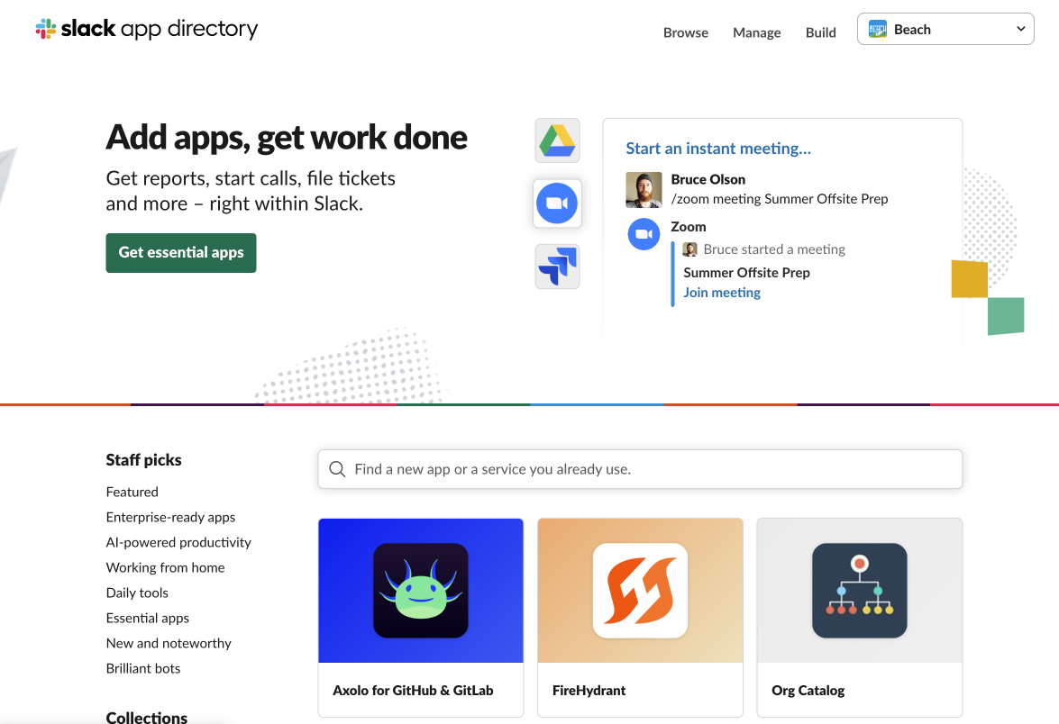 Slack developer platform