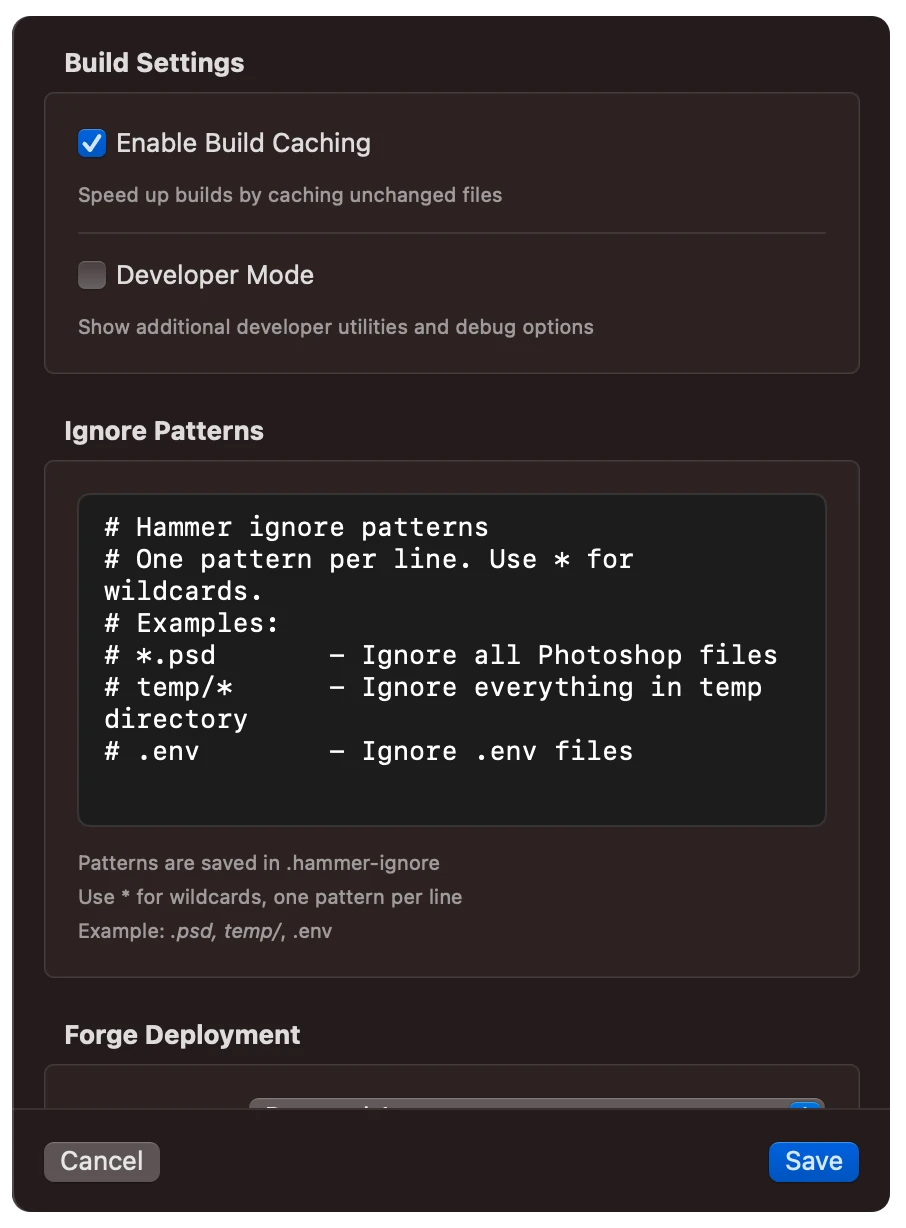 Build Settings