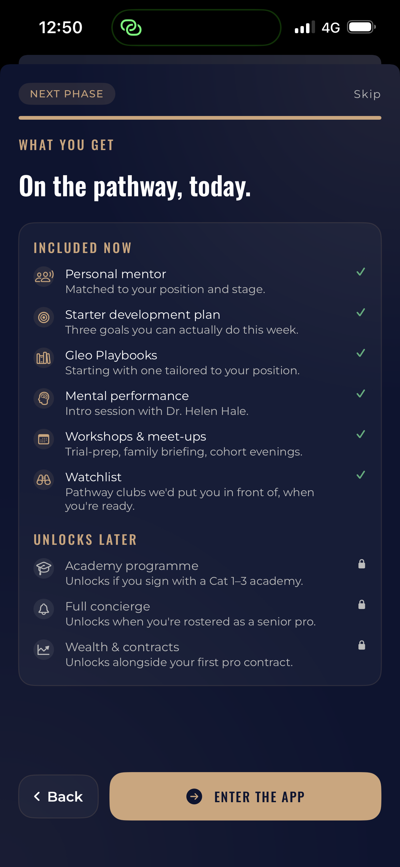What's included on the pathway: mentor, development plan, workshops and more