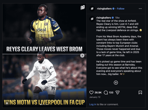 Rising Ballers: Reyes Cleary wins MOTM vs Liverpool in FA Cup